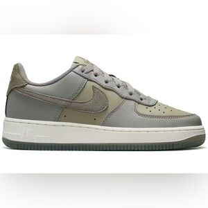 Nike Youth Air Force 1 Low Casual Shoe - Olive Green - Size 6.5Y OR 8.5W